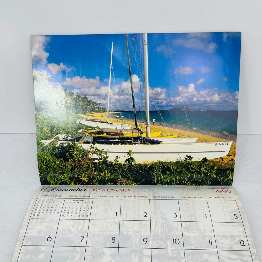 Vintage 1998 Beautiful Waikiki and Oahu Hawaii Wall Calendar Kenny Williams ABC